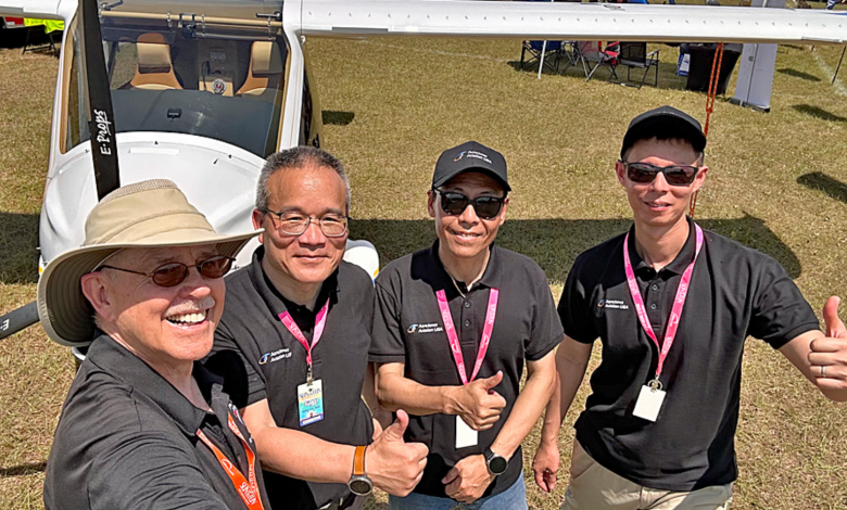 Dan Johnson poses with the team at Sun 'n Fun 2025. Photo by Dan Johnson.